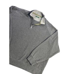 Orvis XXL Gray 1/4 Zip Pullover Sweatshirt 100% Cotton Mens Casual
